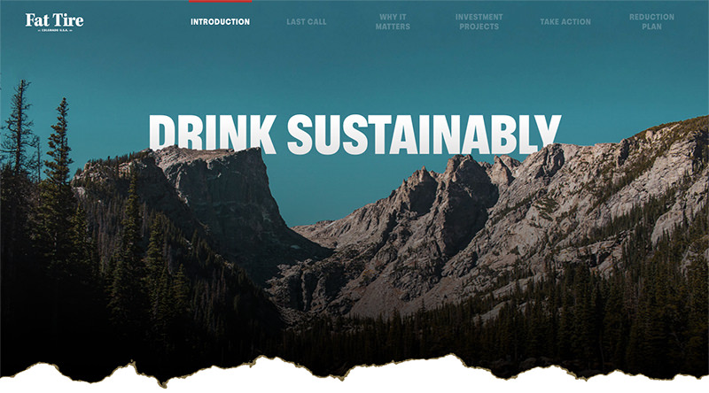 「New Belgium Brewing Company」のHPのスクリーンショット