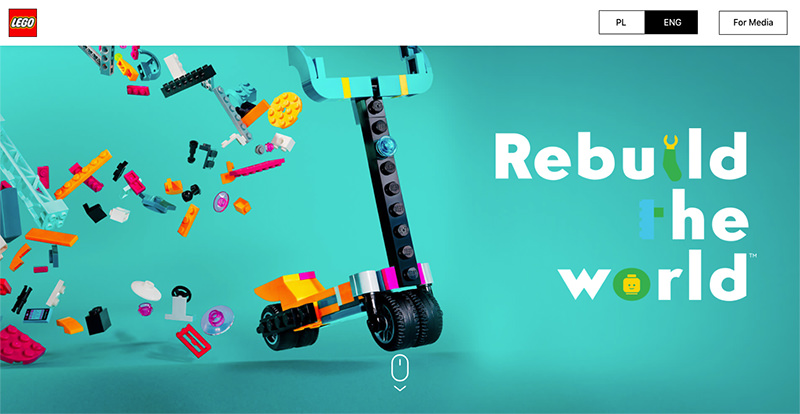 「LEGO」のHPのスクリーンショット