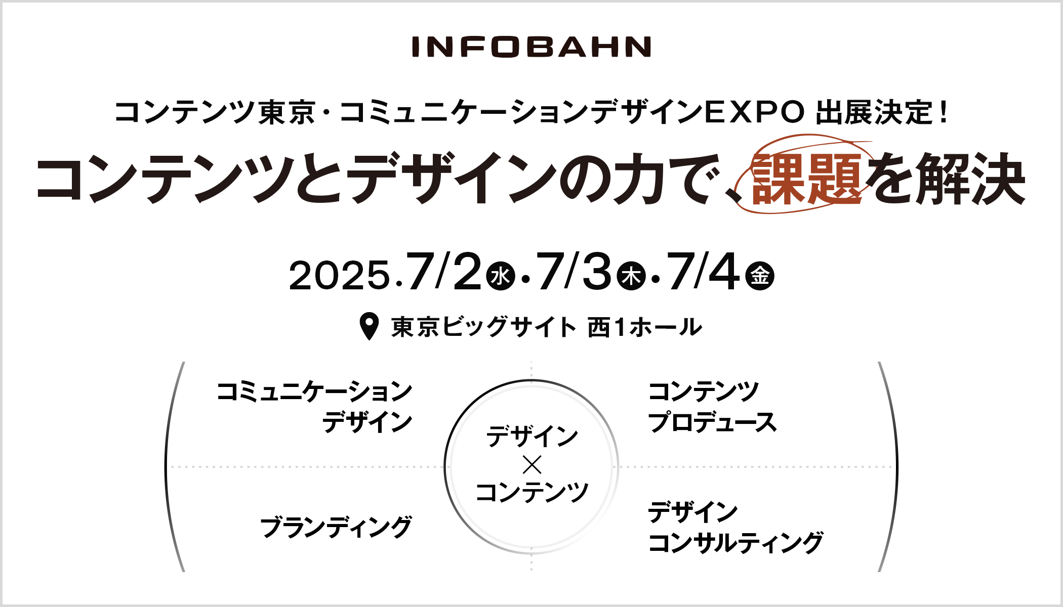 記事「2025年7月2日〜4日開催「コンテンツ東京・コミュニケーションデザインEXPO」にインフォバーンが出展！」のメインアイキャッチ画像
